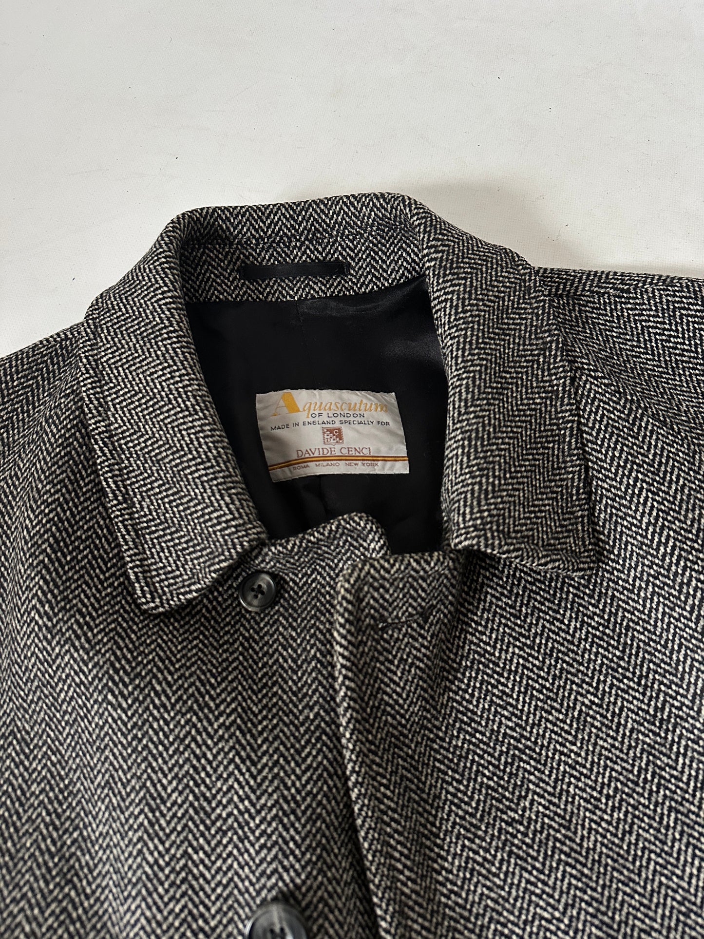 AQUASCUTUM cappotto lana spigato