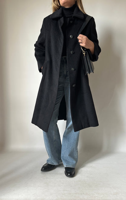 Wool and cachemire black coat