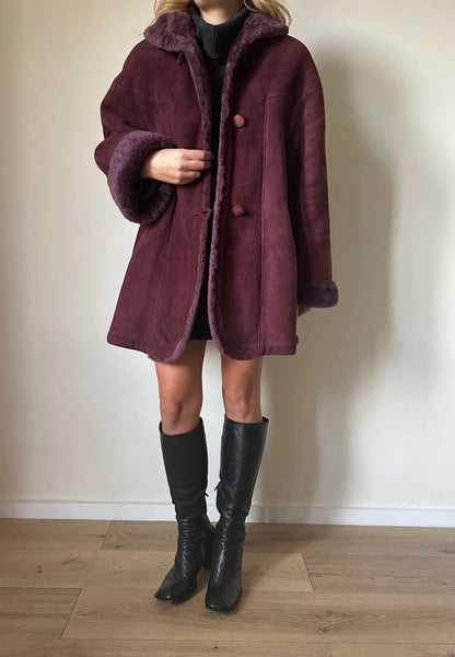 Burgundy unique Original Shearling