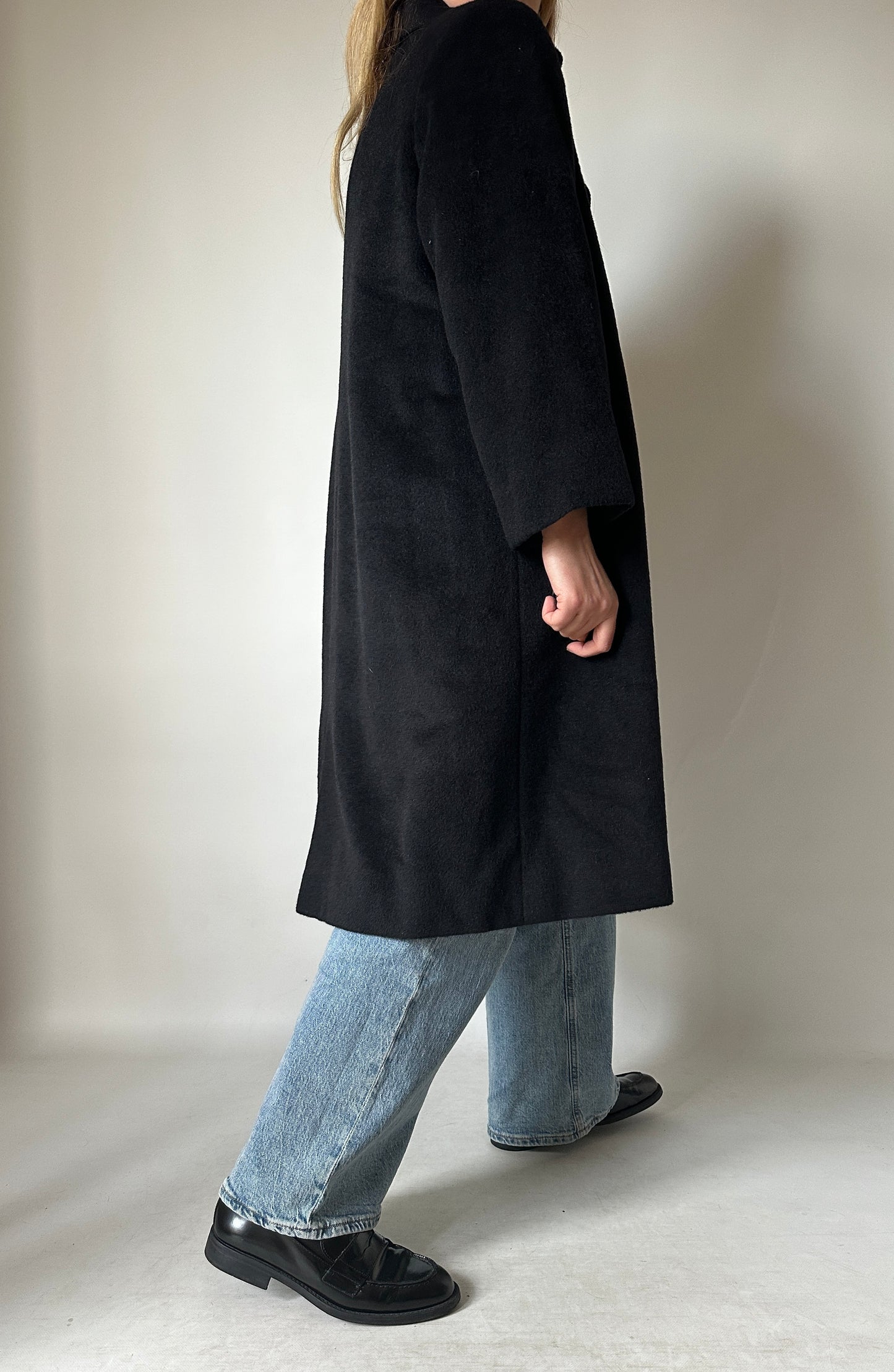 Wool and cachemire black coat