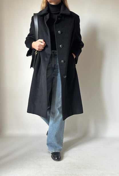 Wool and cachemire black coat