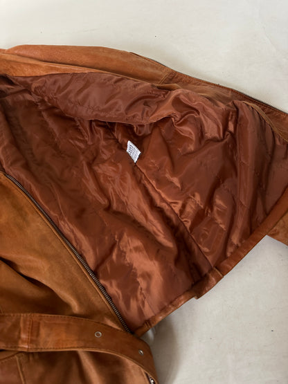 Cognac leather biker