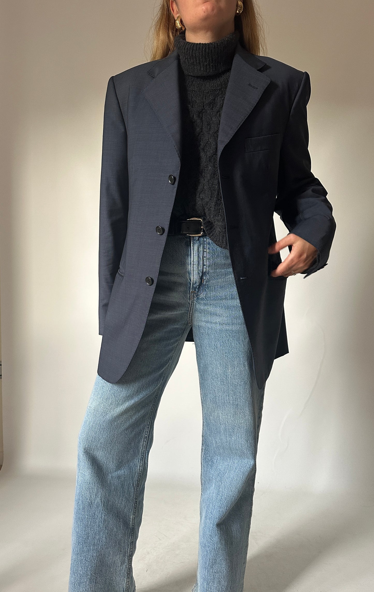 Navy wool blazer