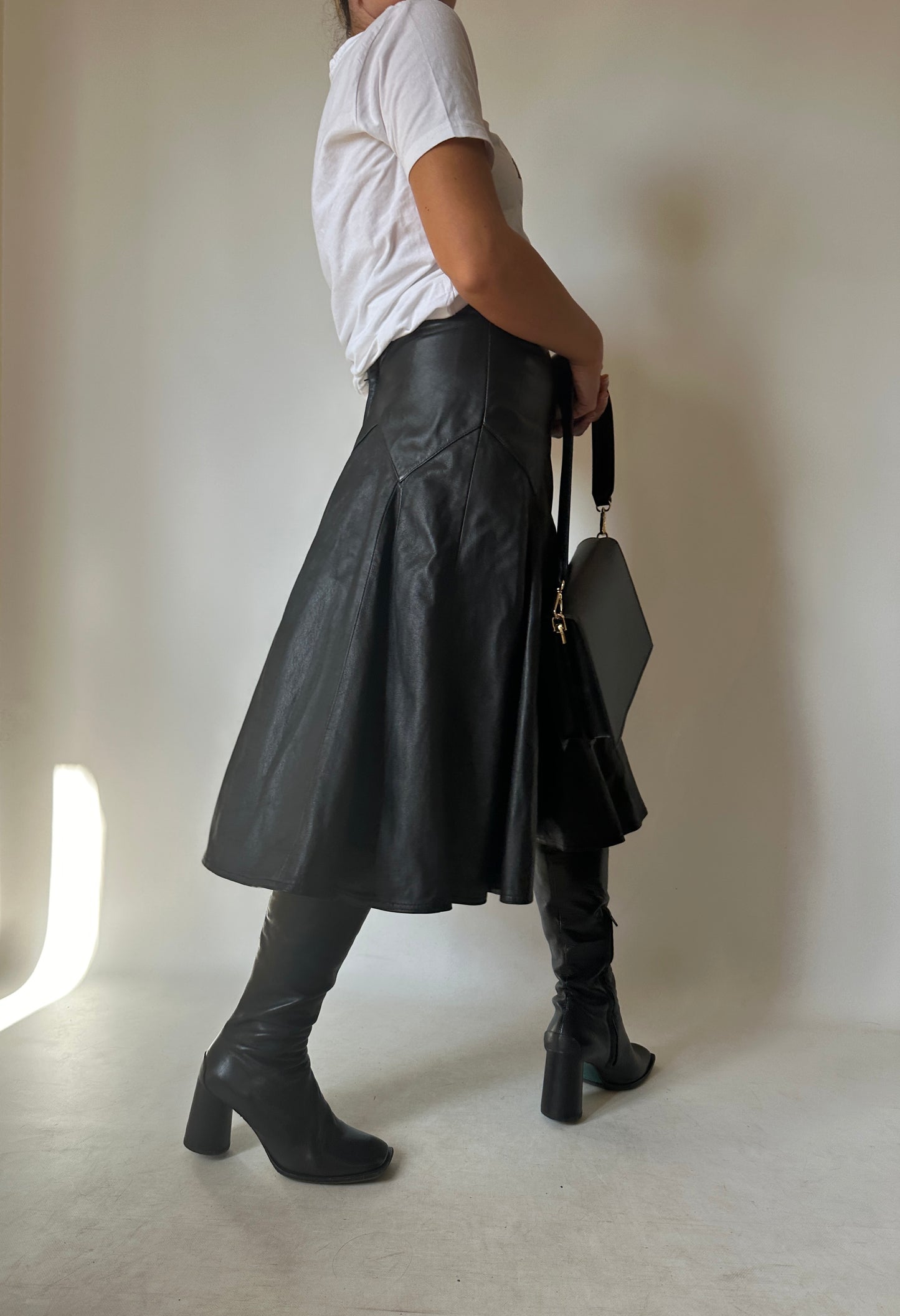 Essenziale real leather skirt