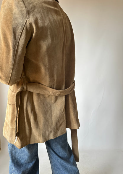 Vintage suede trench with belt