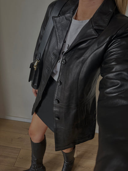 Perfetta black leather jacket