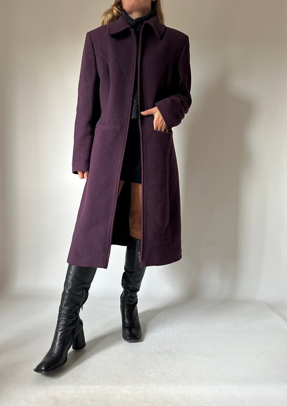 Burgundy extra long coat