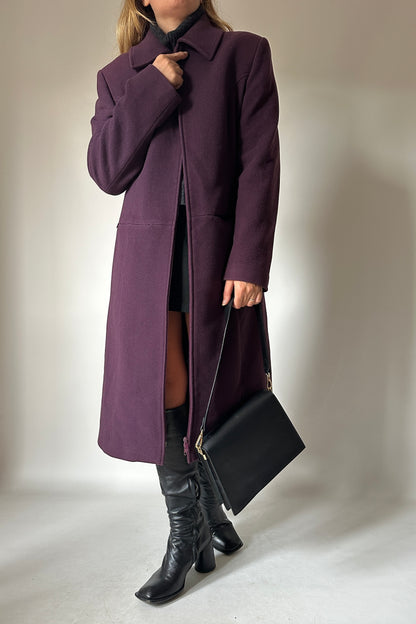 Burgundy extra long coat