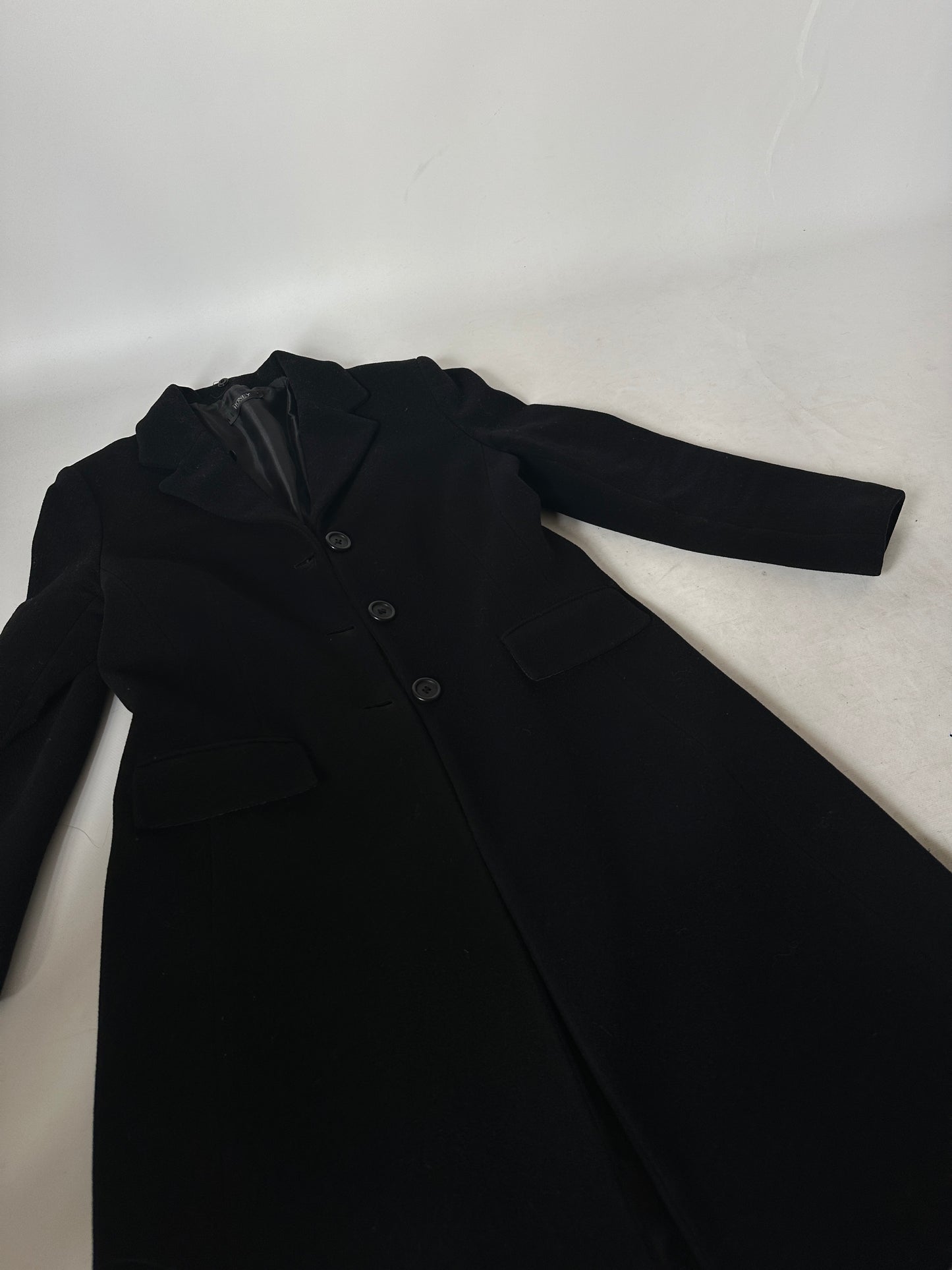 Wool black slim coat