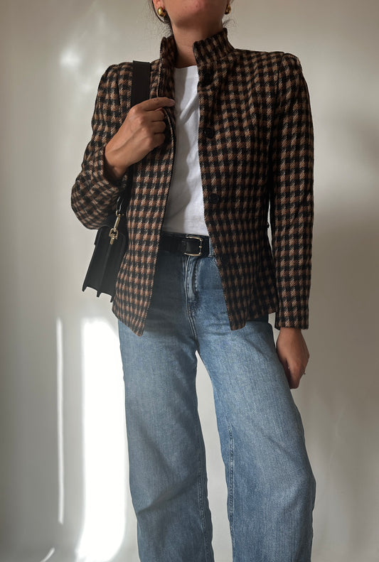 Burberry inspired wool blazer