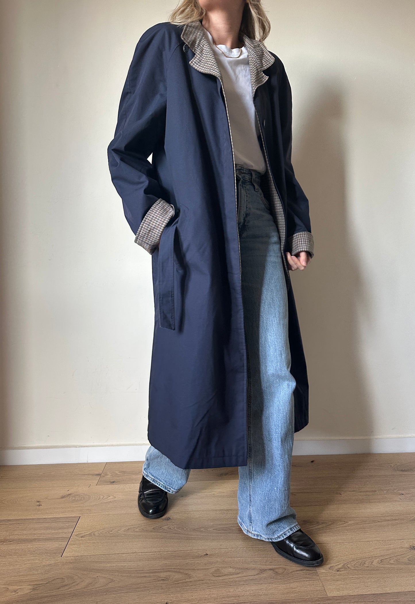 Trench navy reversibile