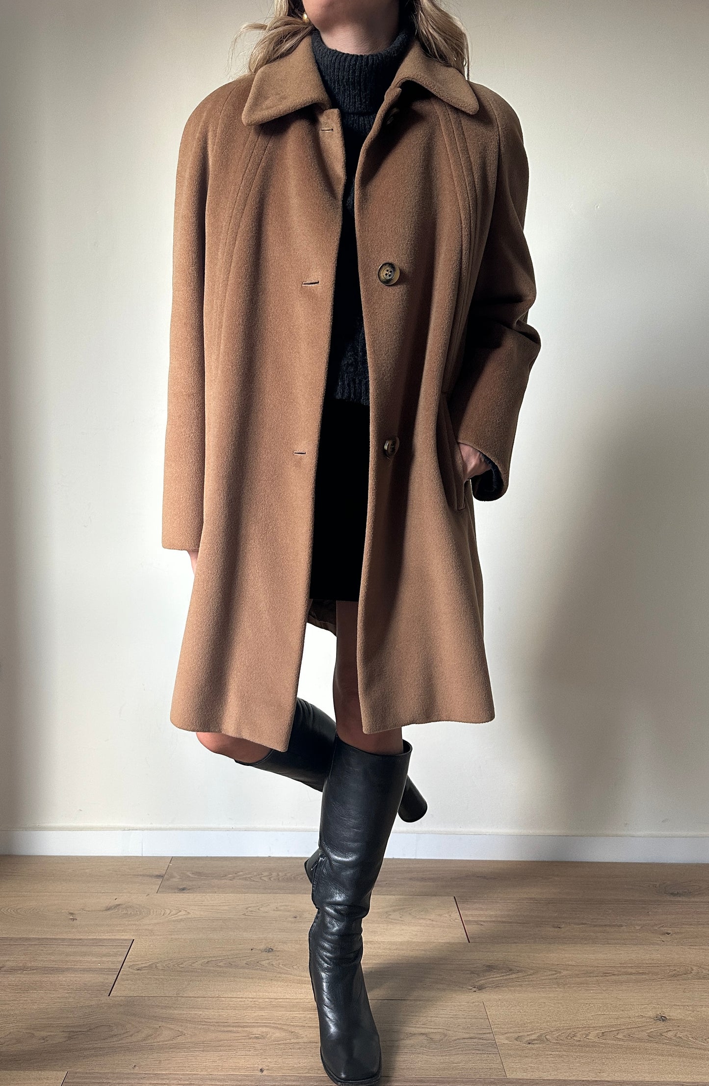 PIACENZA pure wool camel coat