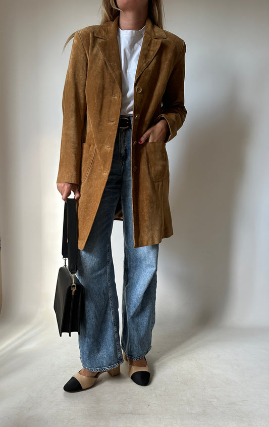 Dreamy suede long trench