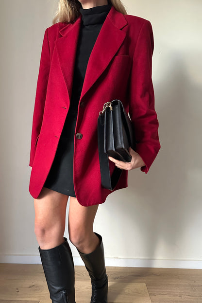 Red wool and cachemire blazer