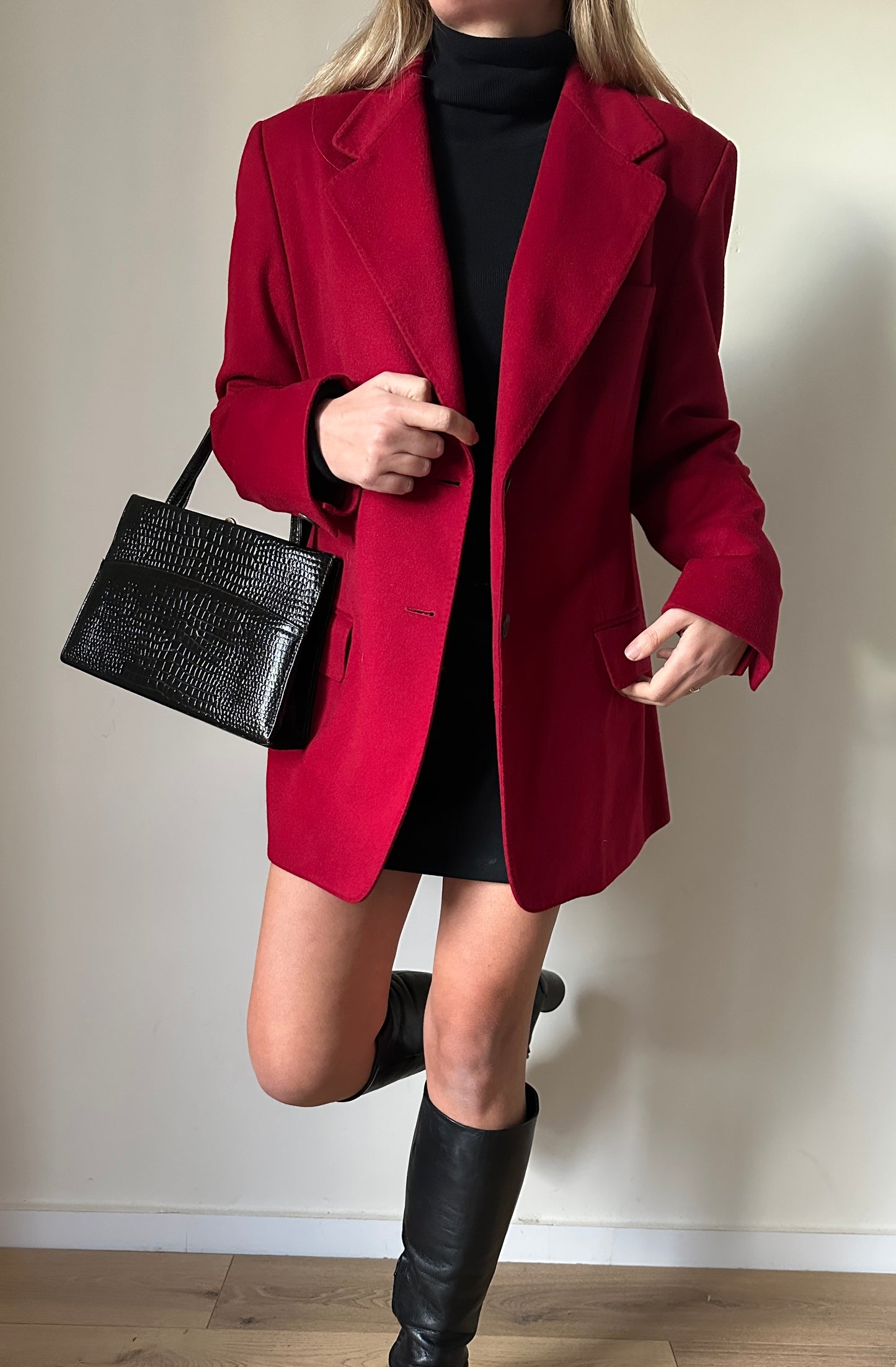 Red wool and cachemire blazer