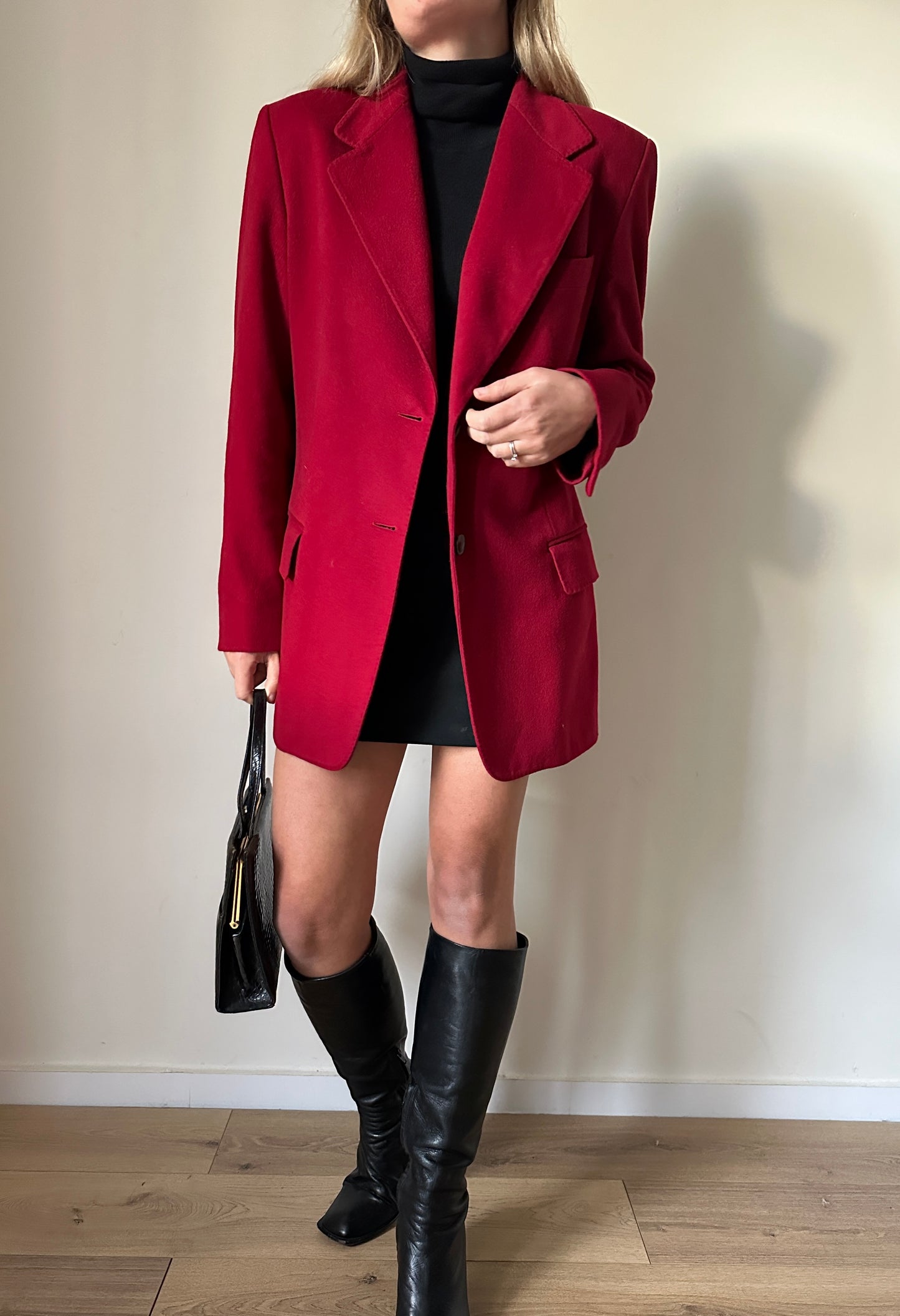 Red wool and cachemire blazer