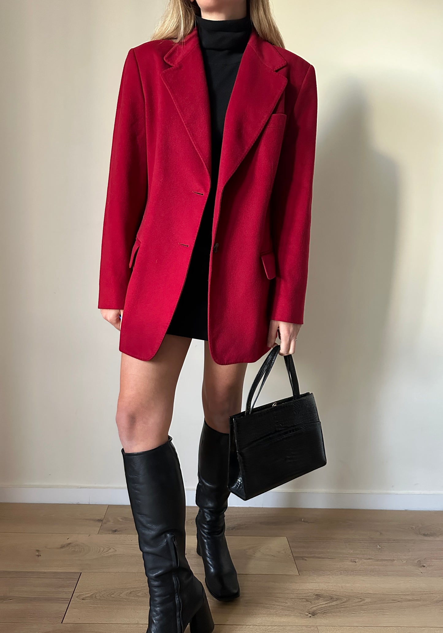 Red wool and cachemire blazer