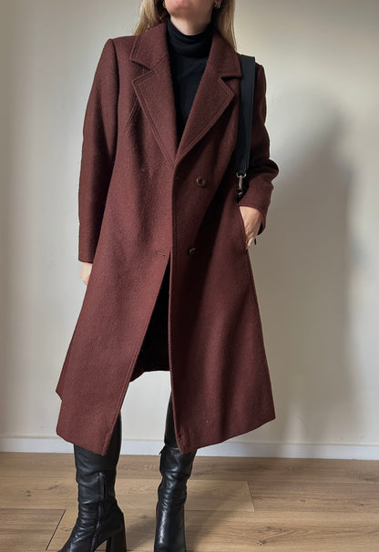 Chocolate pure wool coat