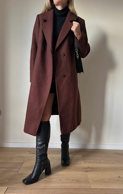 Chocolate pure wool coat