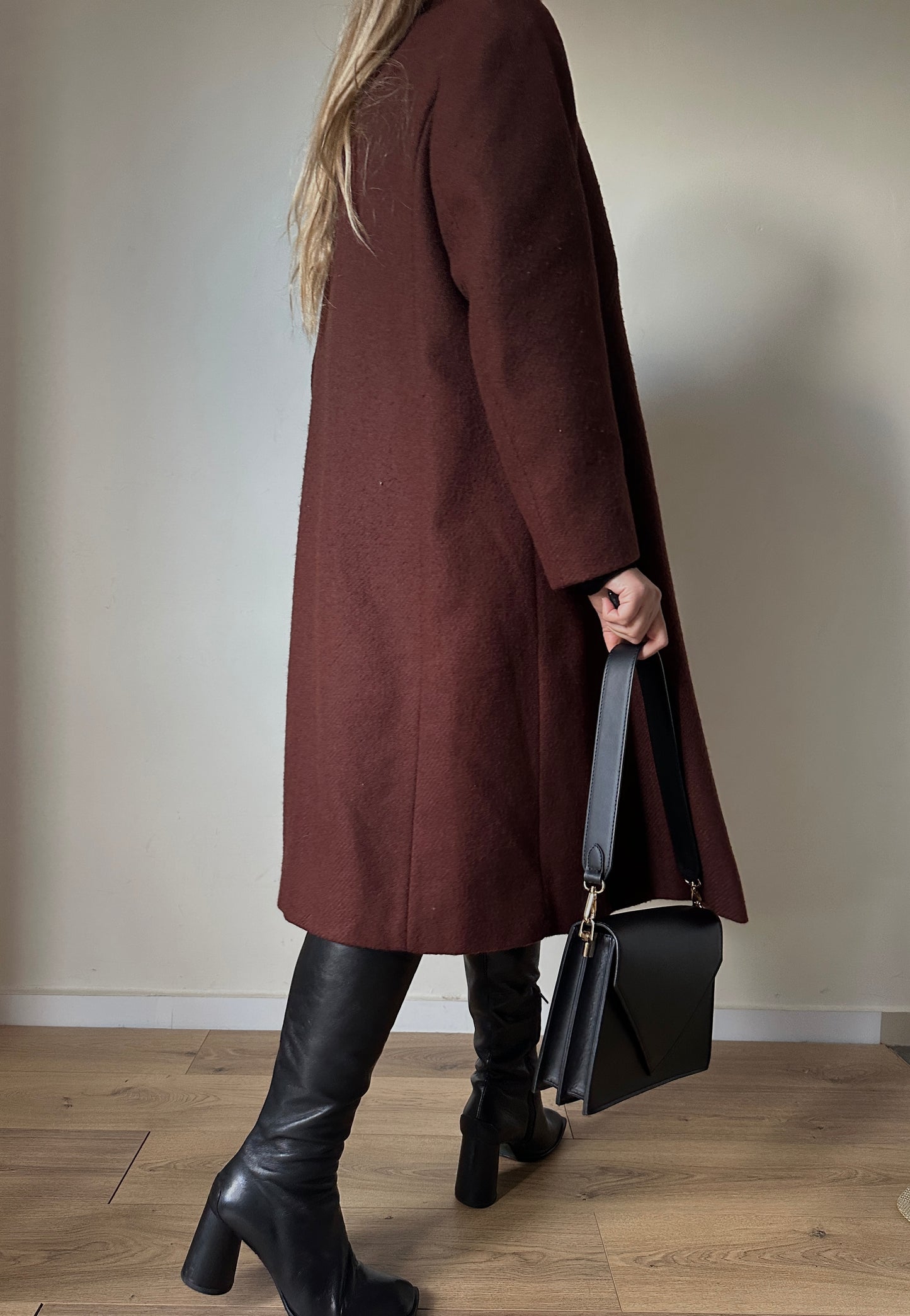 Chocolate pure wool coat