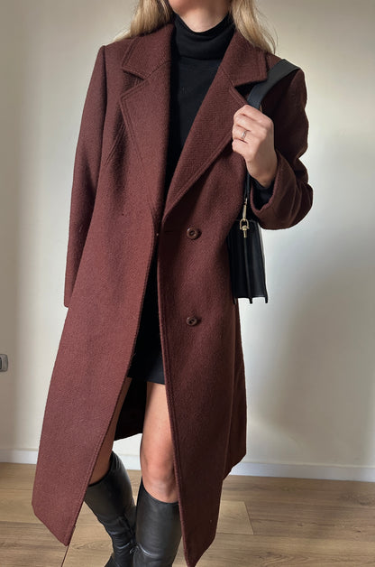 Chocolate pure wool coat