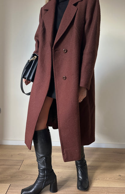 Chocolate pure wool coat