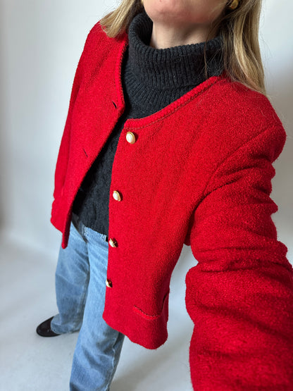 ALBA FORNARI bouclè red jacket