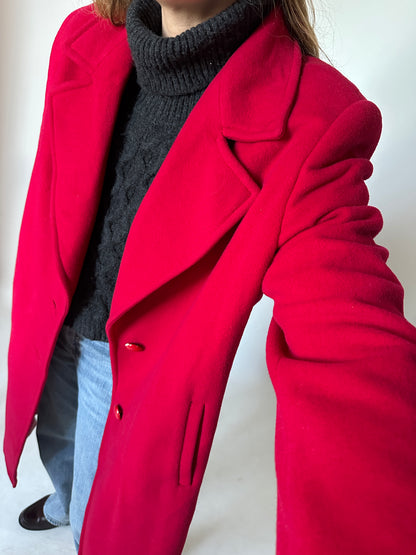 Red wool and cachemire coat