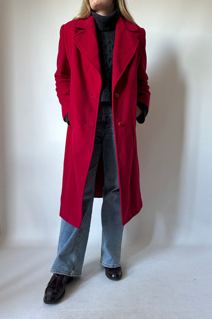 Red wool and cachemire coat