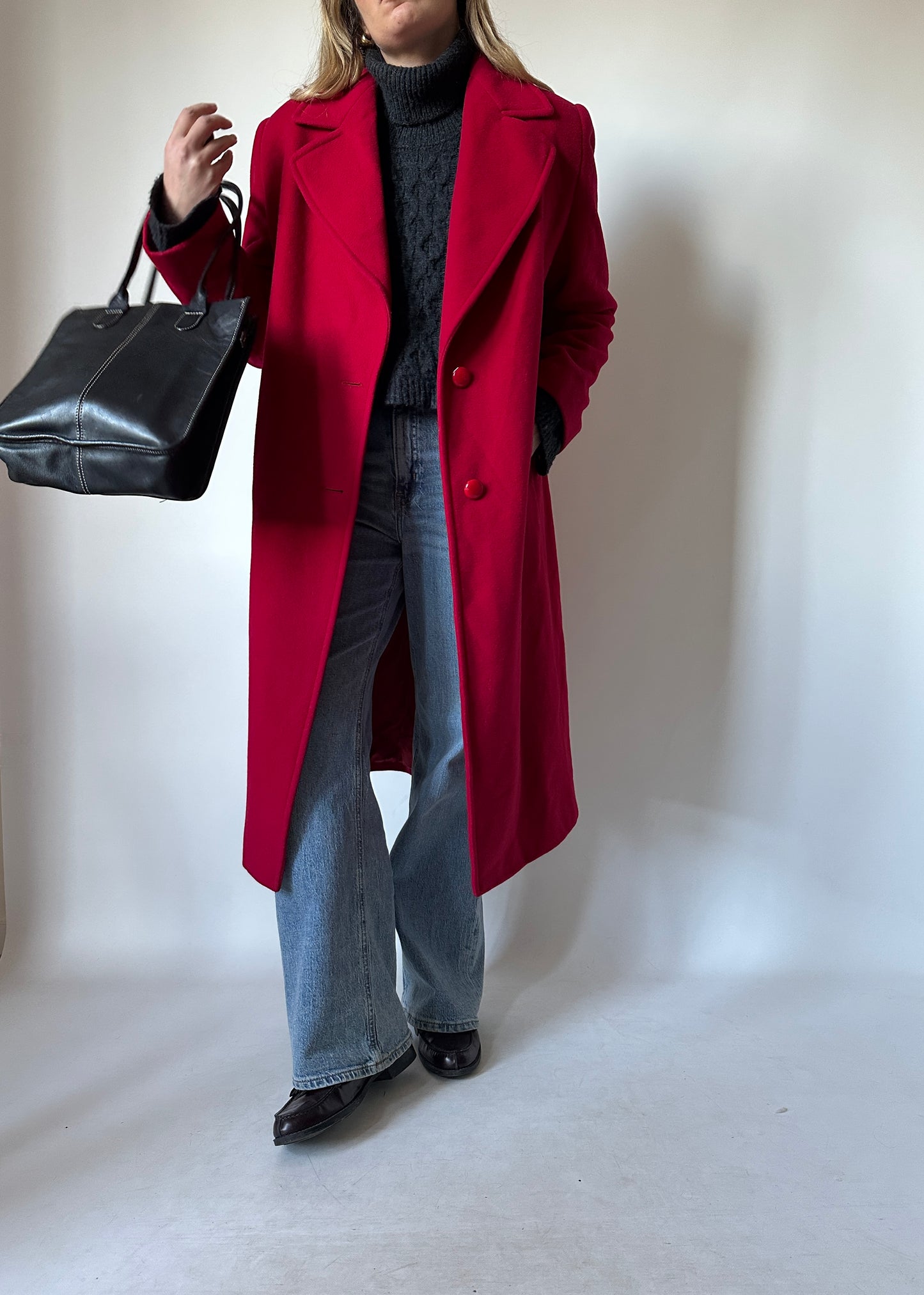 Red wool and cachemire coat