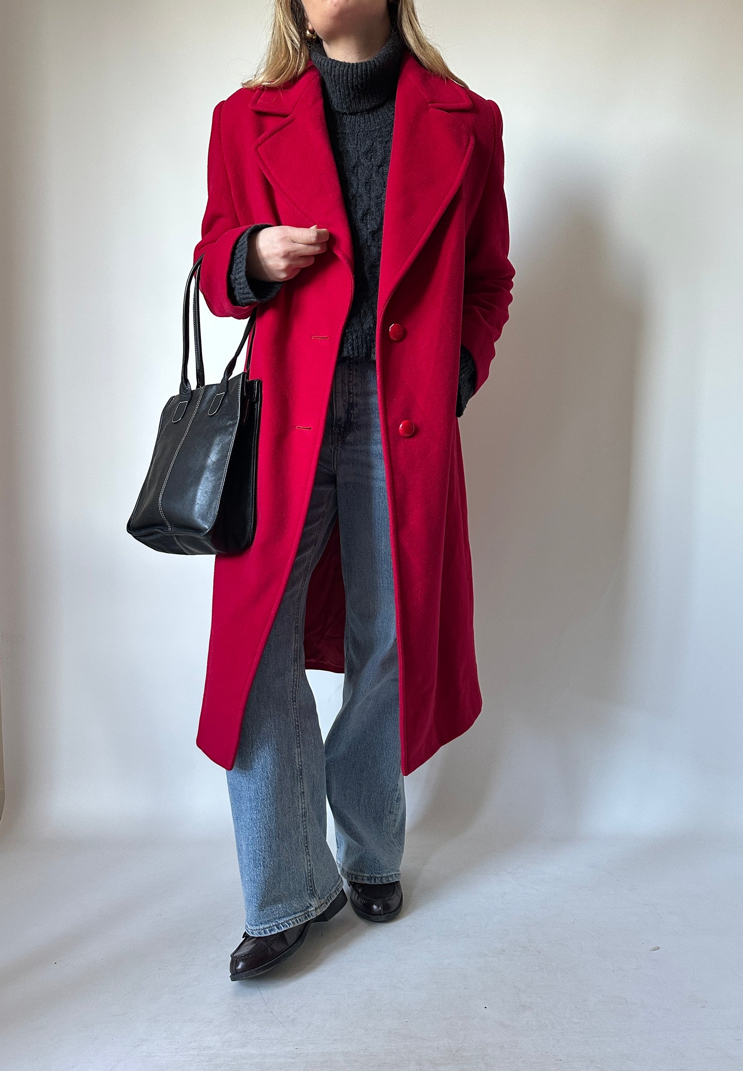 Red wool and cachemire coat