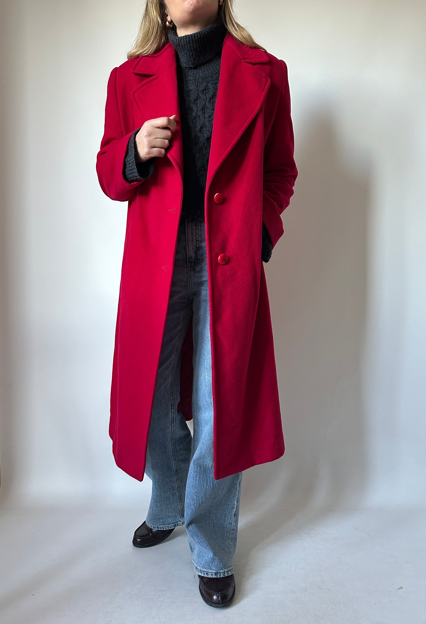 Red wool and cachemire coat