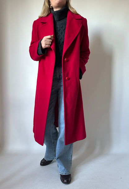 Red wool and cachemire coat