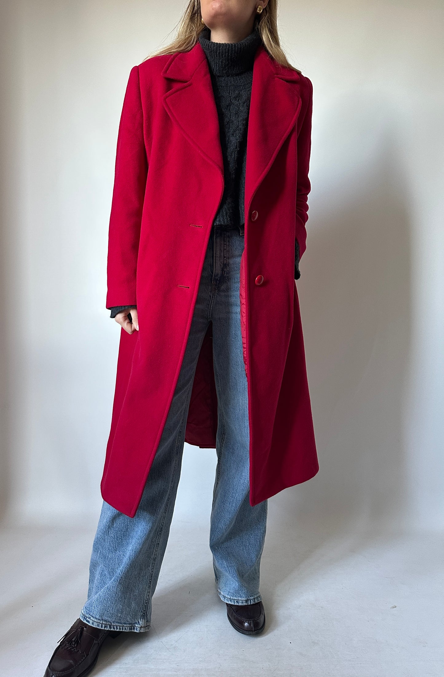 Red wool and cachemire coat