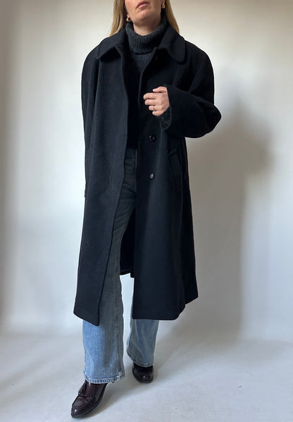 Essenziale black wool coat