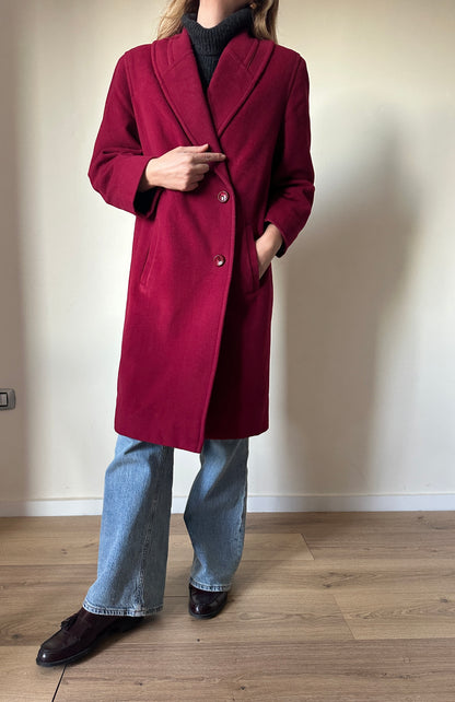 Cappotto in lana rosso