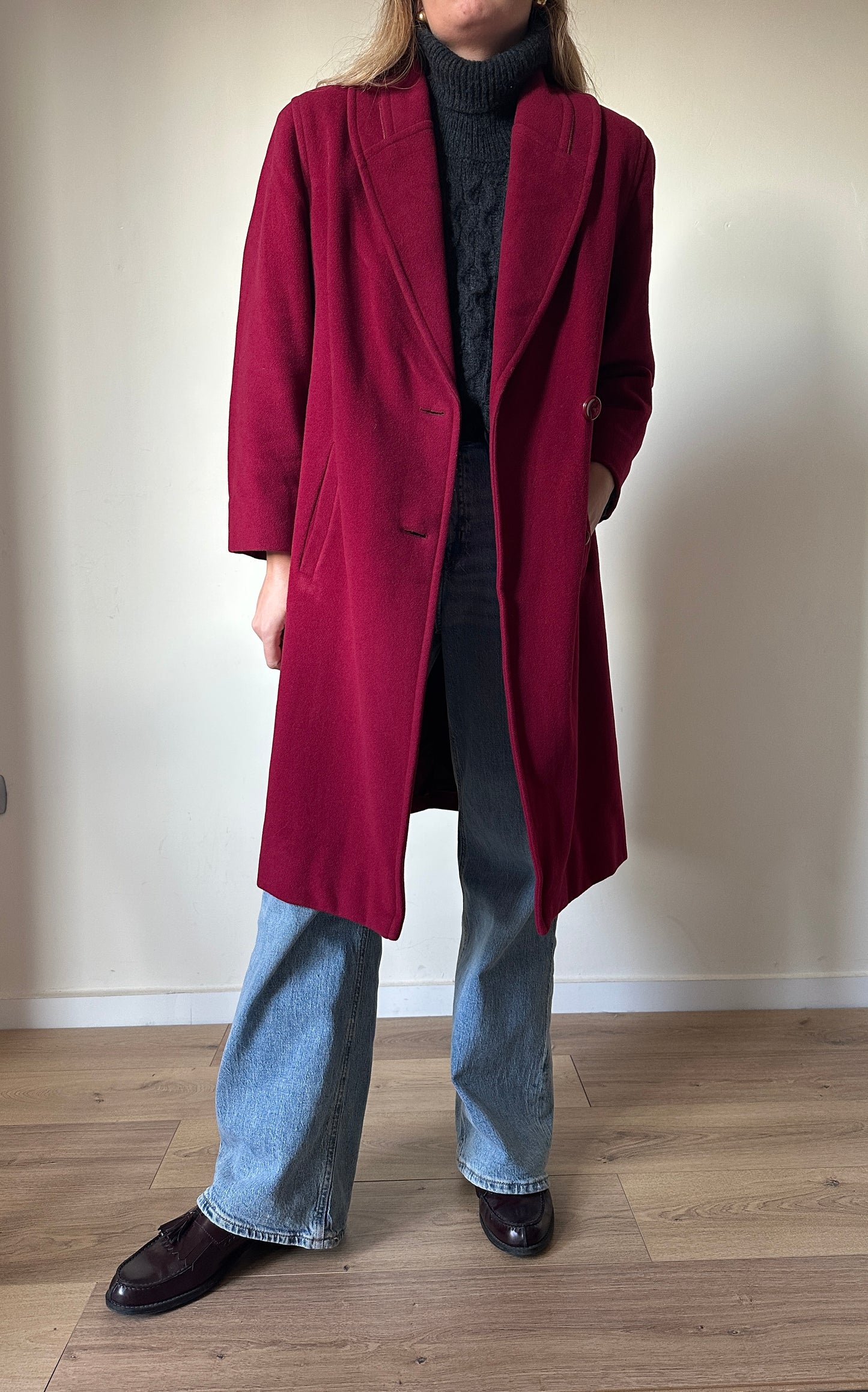 Cappotto in lana rosso