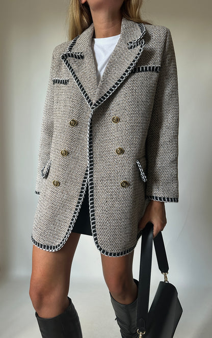 Chanel-inspired wool caban