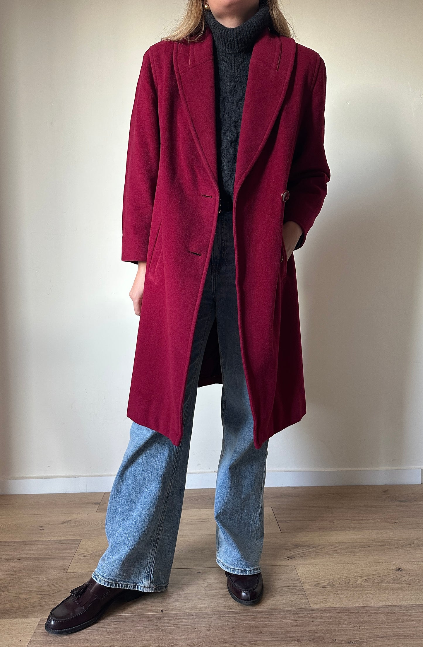 Cappotto in lana rosso