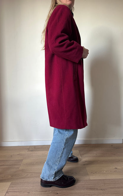 Cappotto in lana rosso