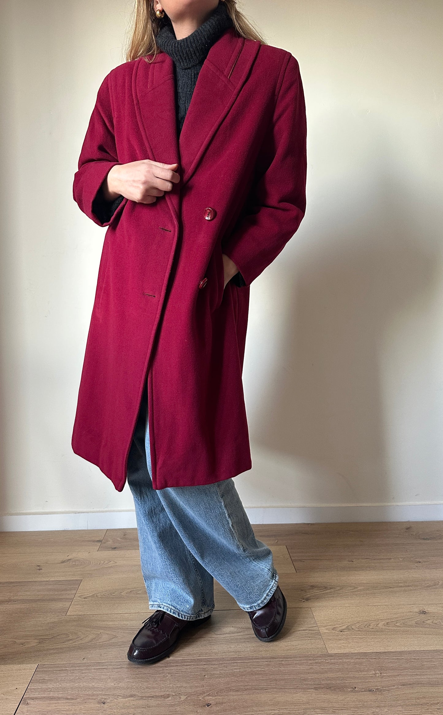 Cappotto in lana rosso