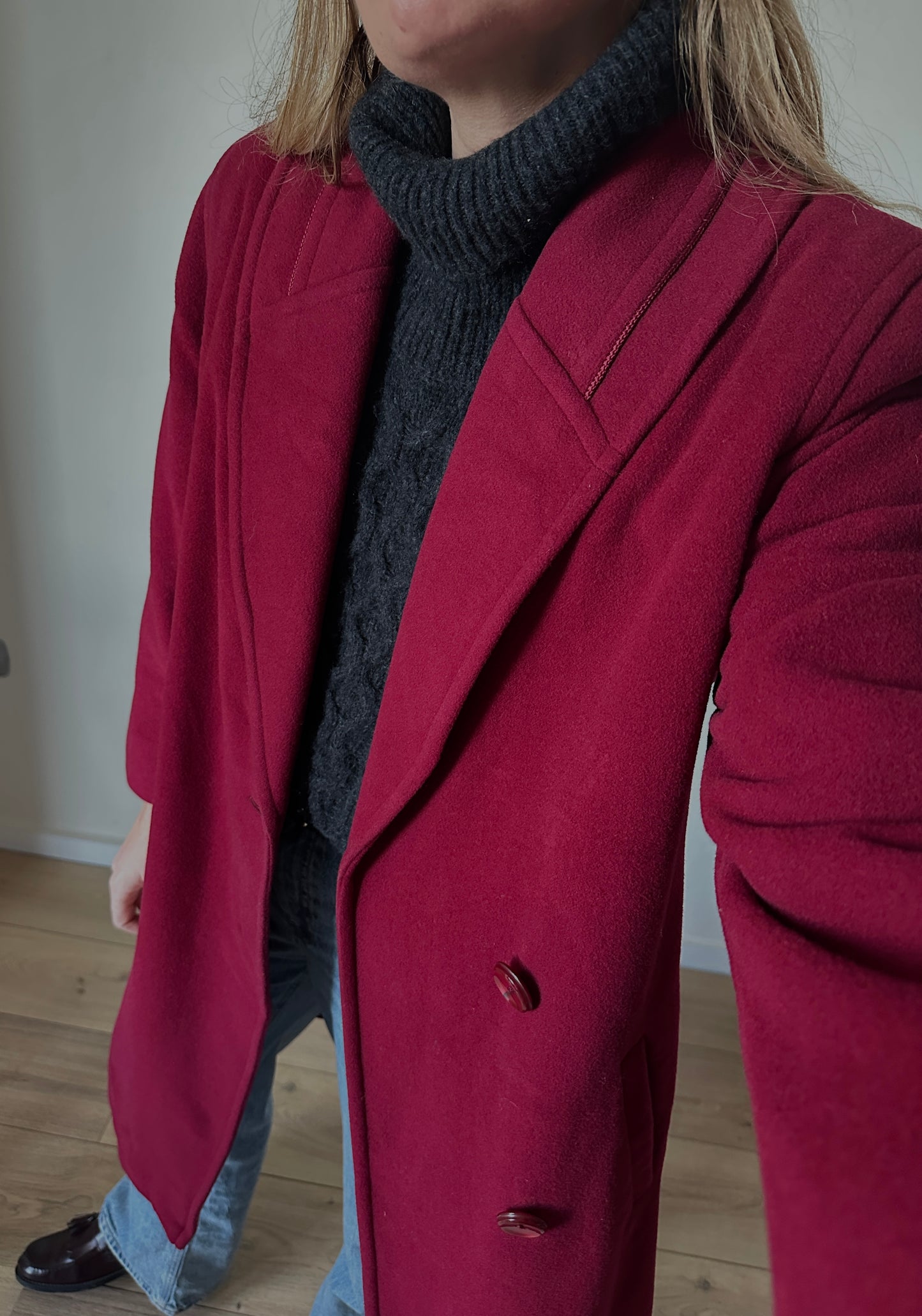 Cappotto in lana rosso