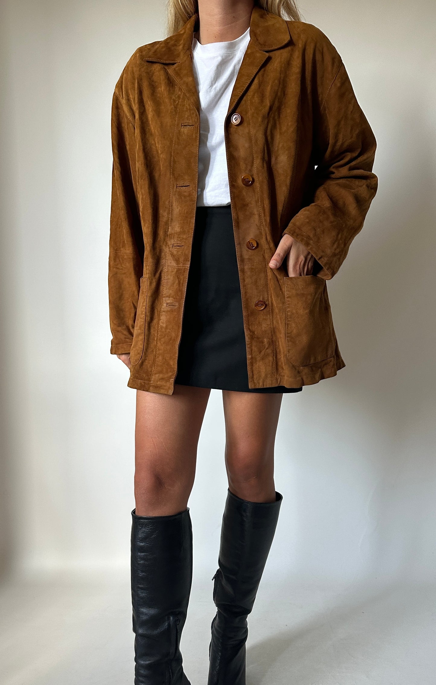 Brown suede blazer