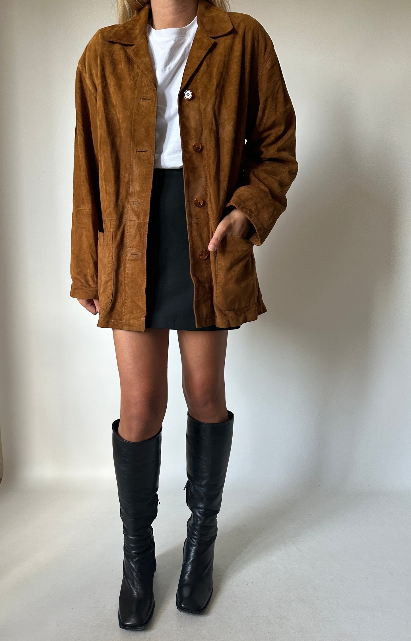 Brown suede blazer