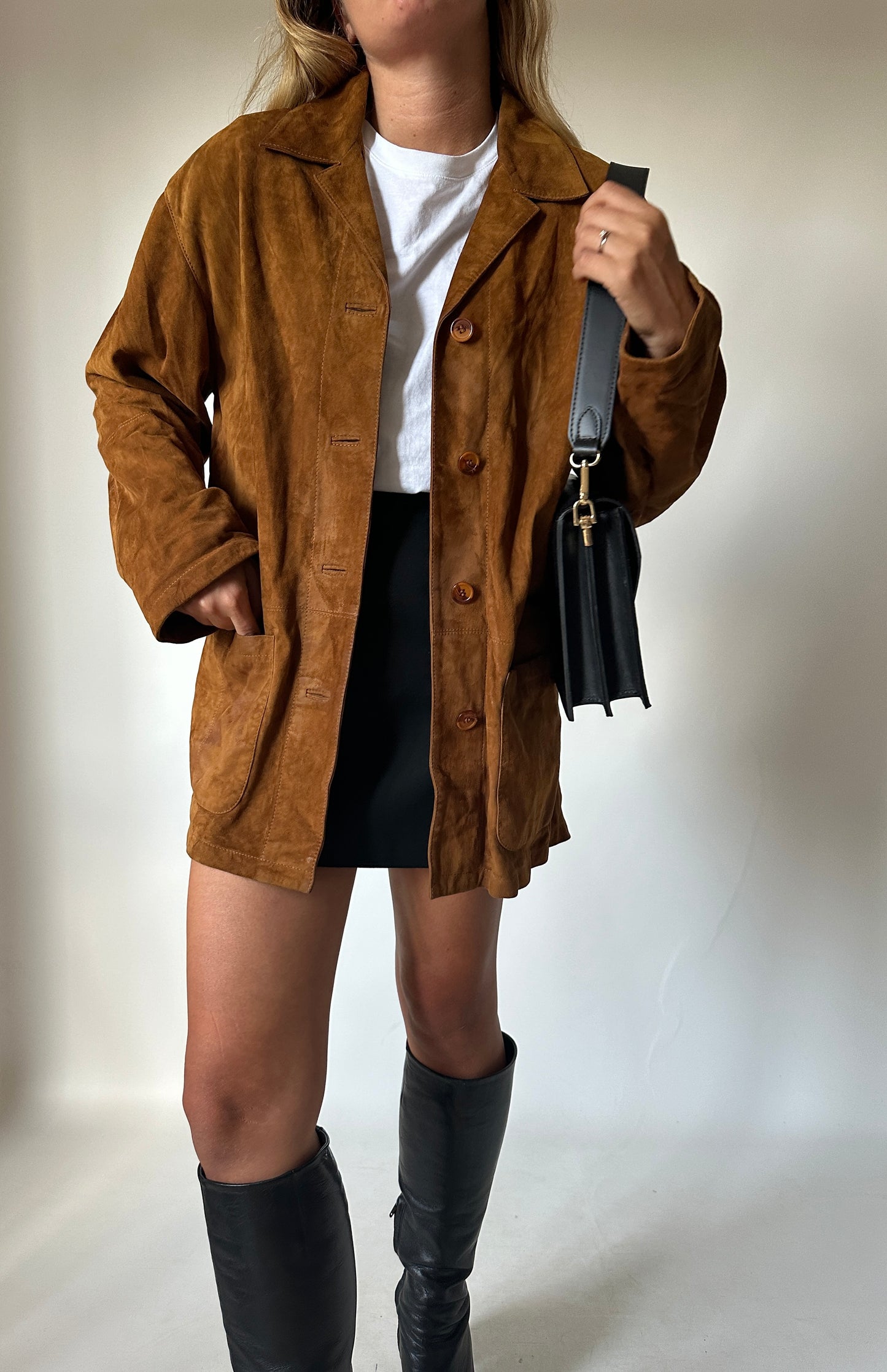 Brown suede blazer