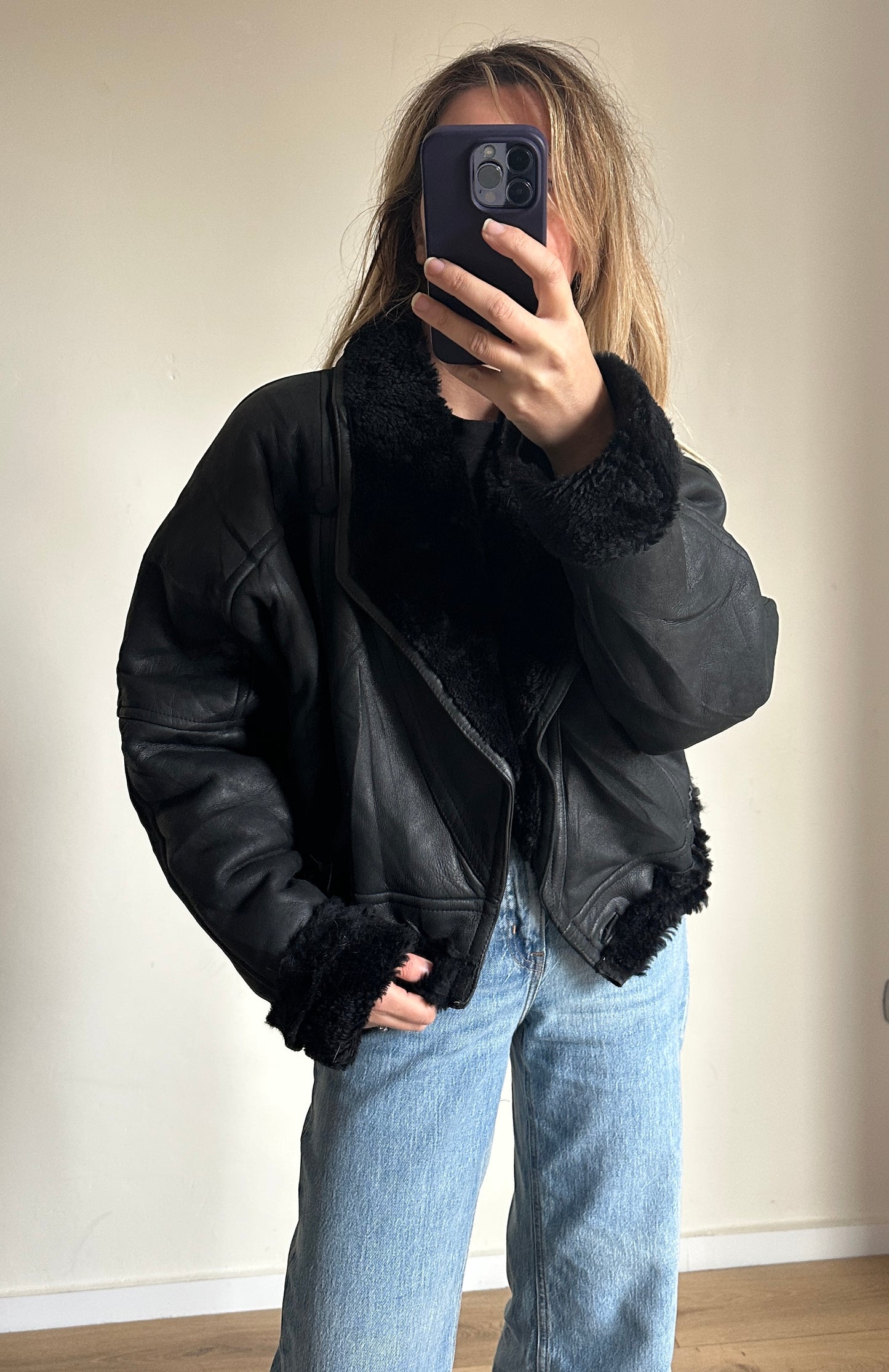 Black petite Shearling