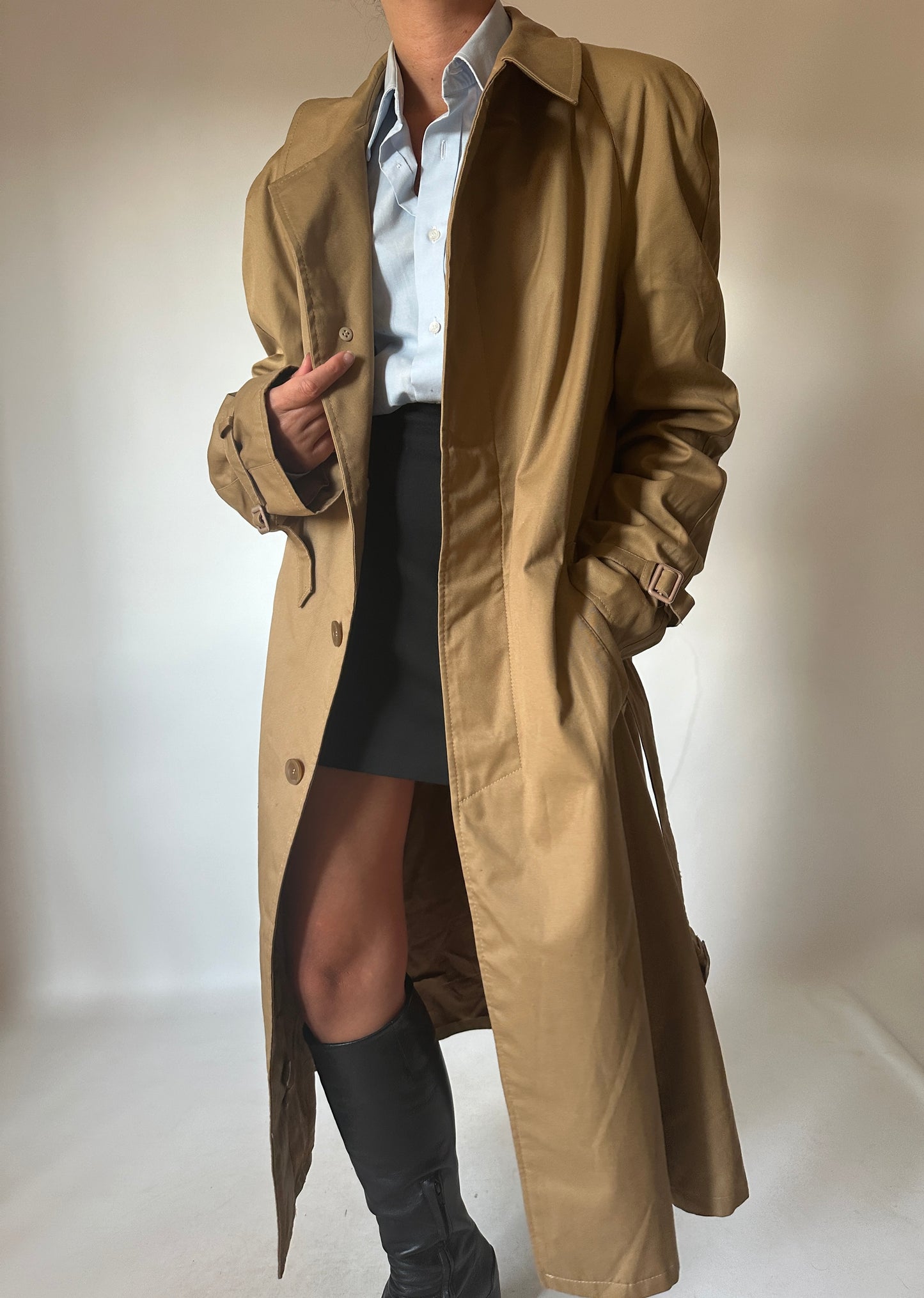 Genderless camel trenchcoat