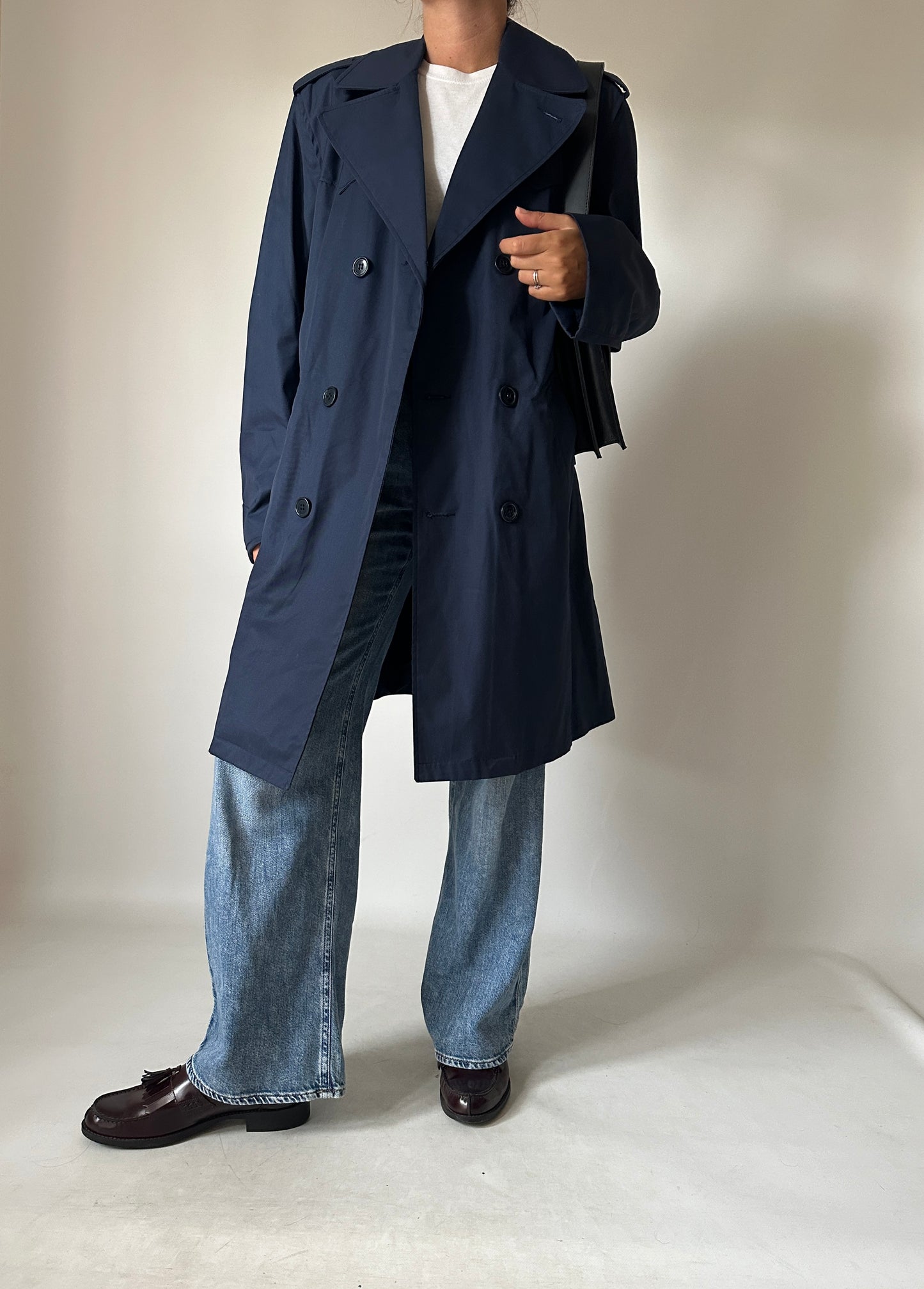 Blue navy trench