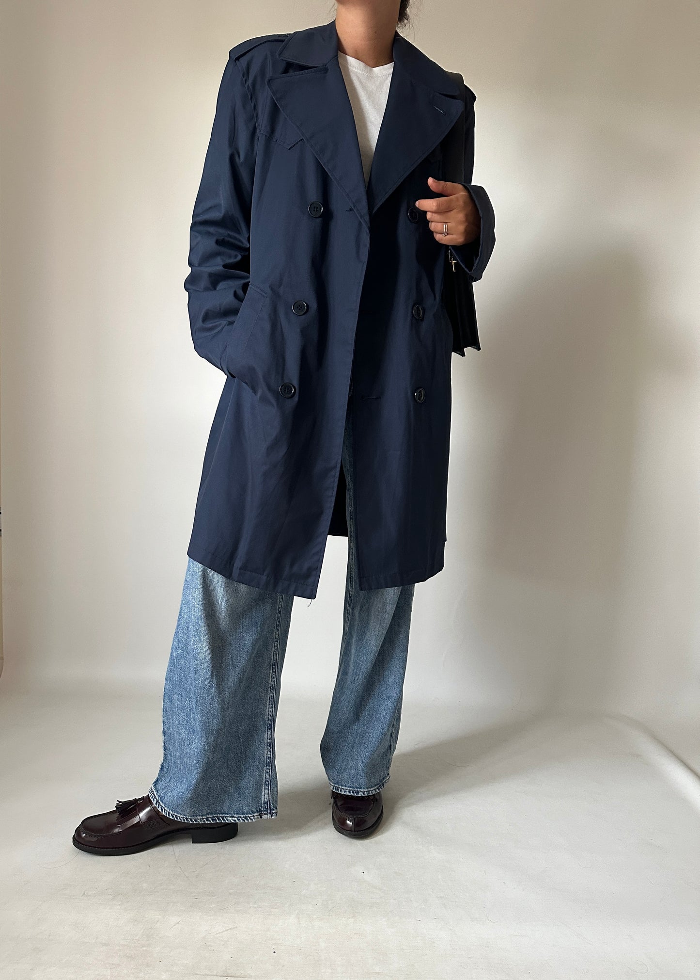 Blue navy trench