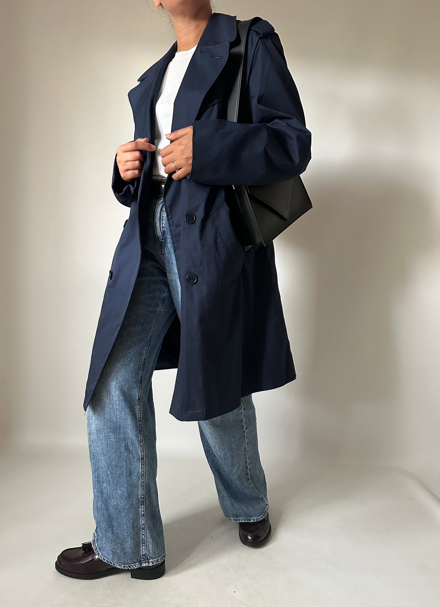 Blue navy trench